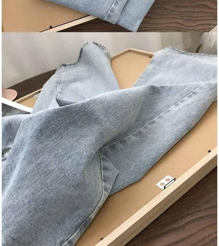 Women High Waist Straight Leg Jeans Korean Style Loose Fit — feature 15