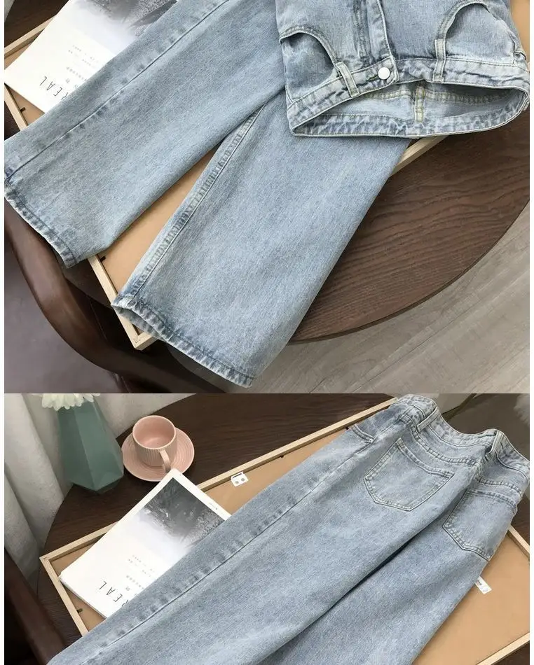 Women High Waist Straight Leg Jeans Korean Style Loose Fit — feature 9