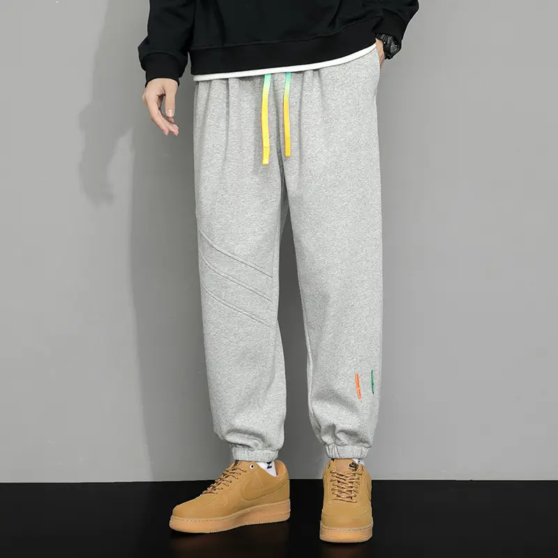 Men Oversize Grey Sweatpants Plus Size Loose Fit