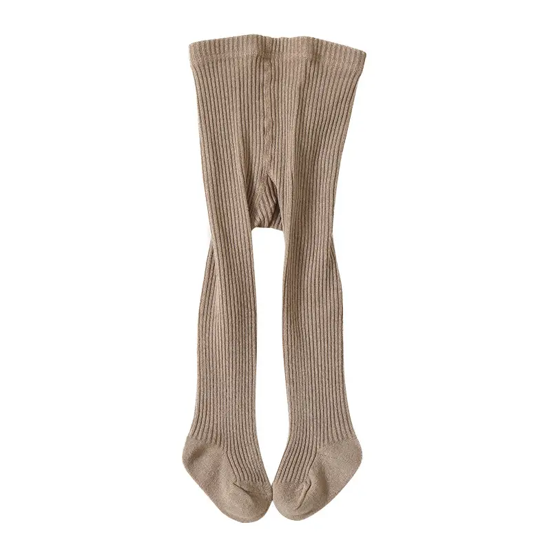 Girls Cotton Pantyhose Socks Solid Beige Spring Autumn - Image 11