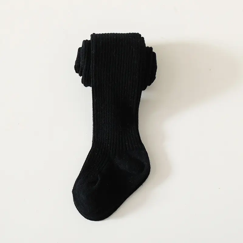 Girls Cotton Pantyhose Socks Solid Beige Spring Autumn - Image 5