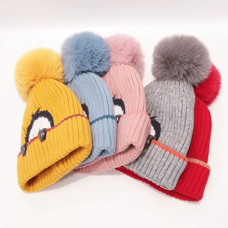 Cartoon Penguin Kidsren's Knitted Hat Winter New Kidsren's Hat Baby Warm Scarf Set Baby Woolen Hat — feature 16