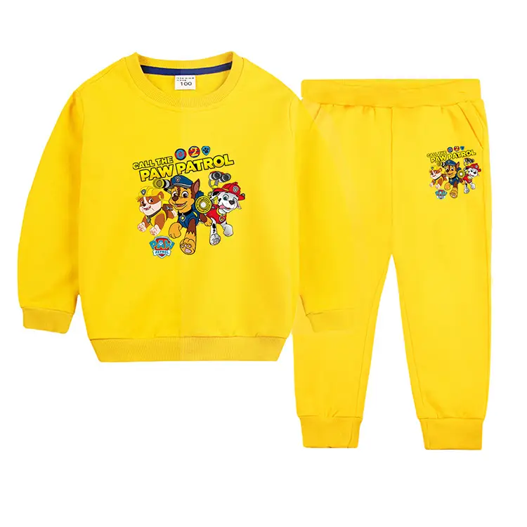 Wang Wang Boys Orange Cartoon Sweatpants Set 2022 — feature 6