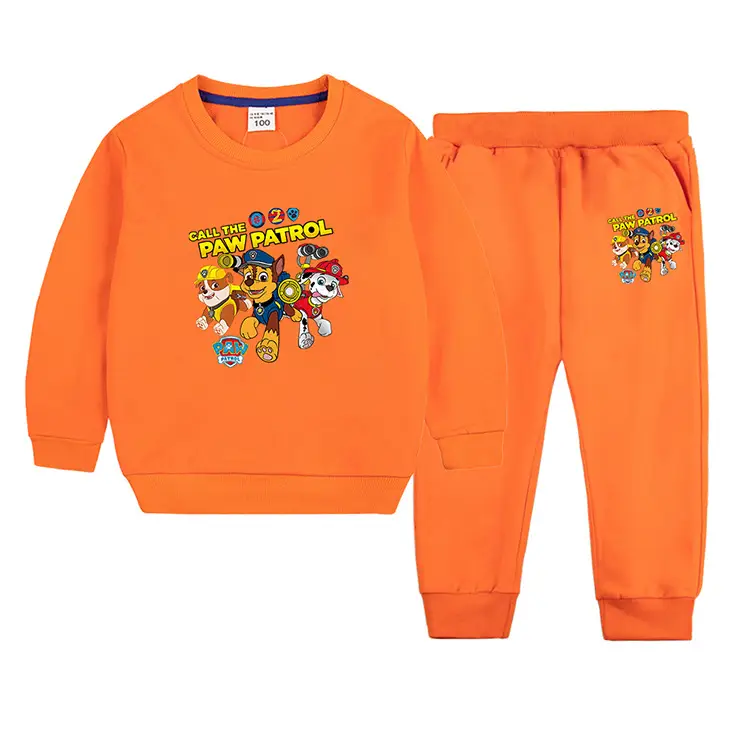 Wang Wang Boys Orange Cartoon Sweatpants Set 2022 — feature 7