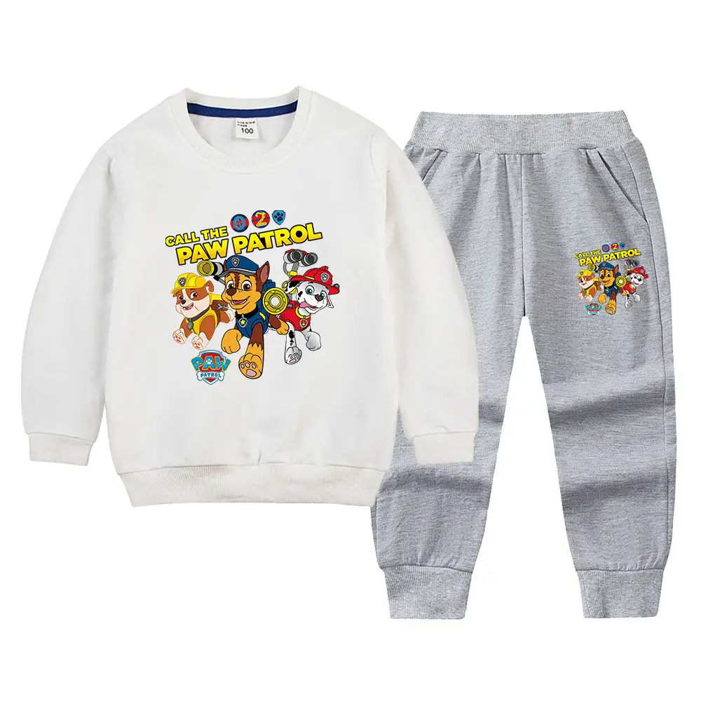 Wang Wang Boys Orange Cartoon Sweatpants Set 2022 - Image 12