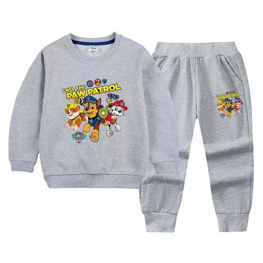 Wang Wang Boys Orange Cartoon Sweatpants Set 2022 - Image 3