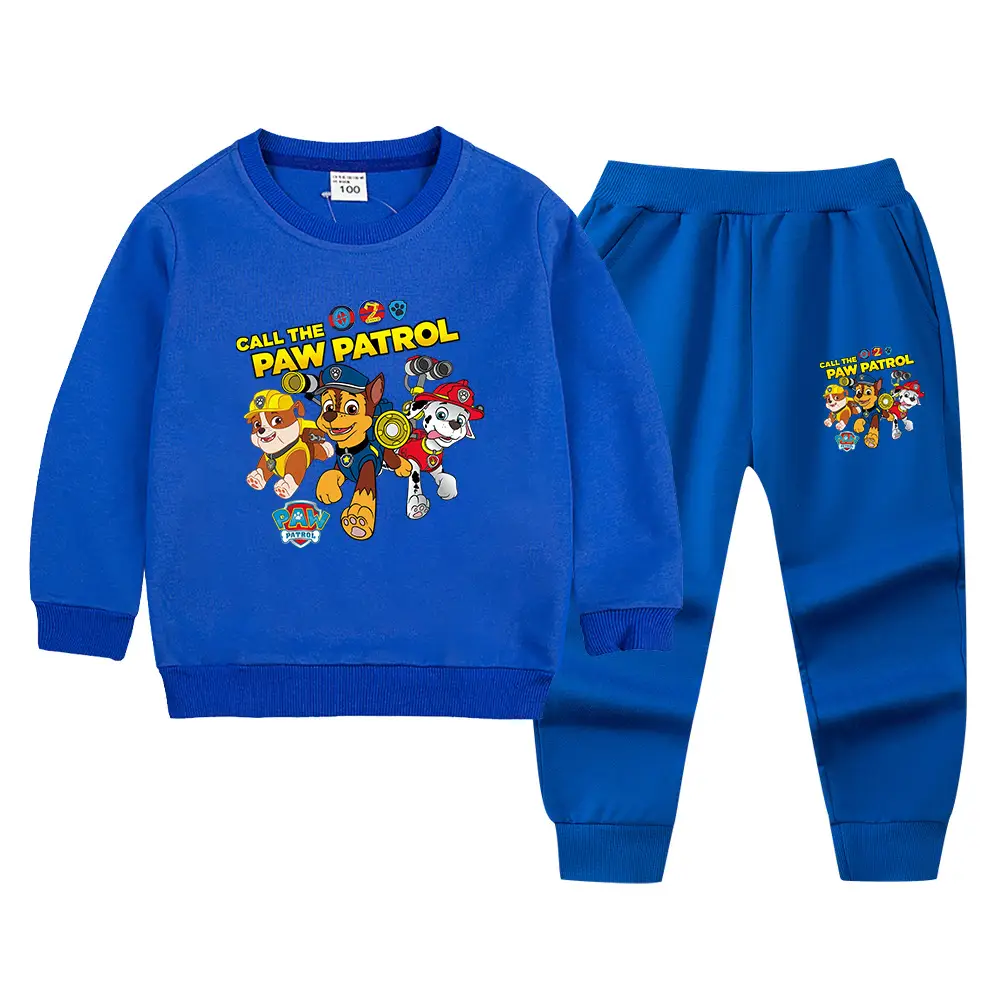 Wang Wang Boys Orange Cartoon Sweatpants Set 2022 - Image 7