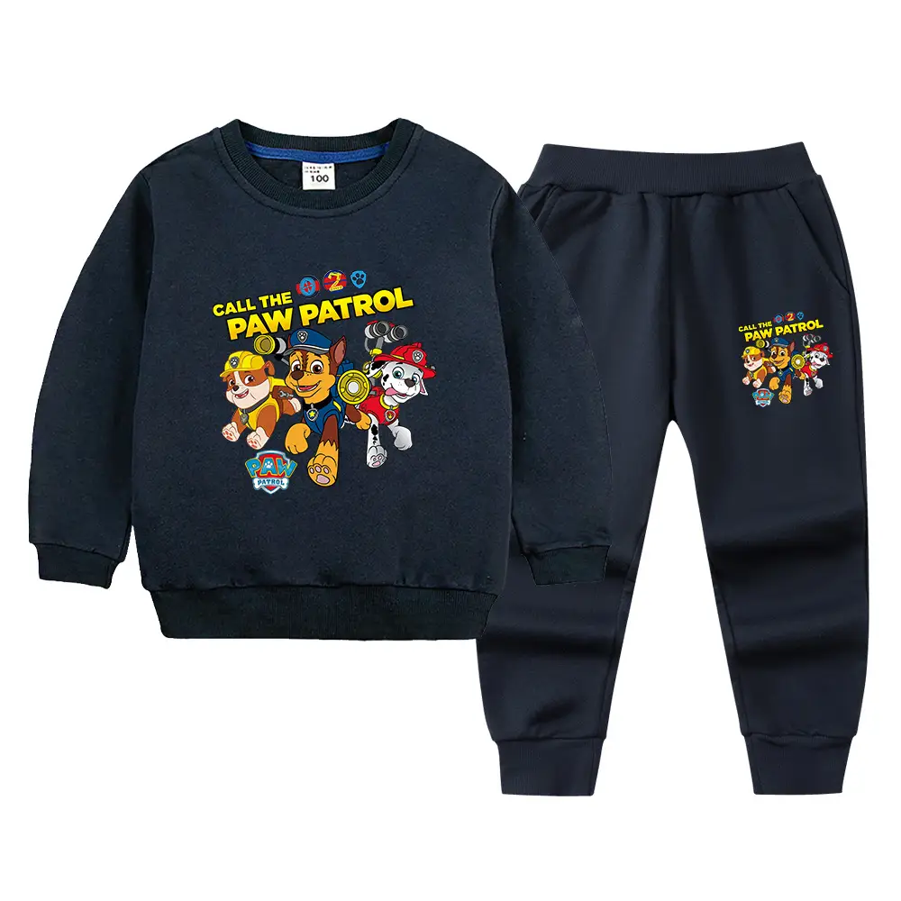 Wang Wang Boys Orange Cartoon Sweatpants Set 2022 - Image 8