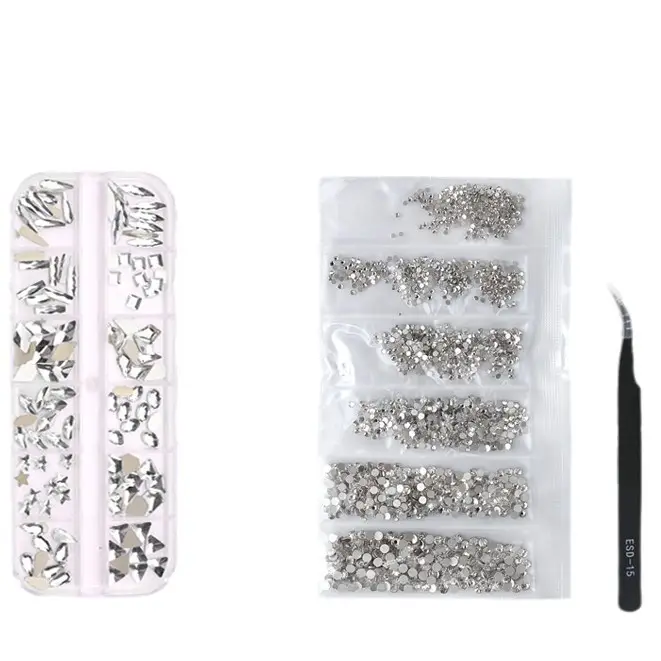 21-Piece Irregular Rhinestone Nail Art Set - Image 10