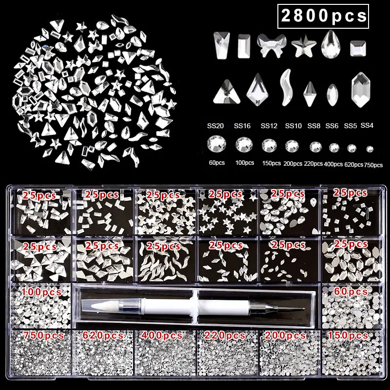 21-Piece Irregular Rhinestone Nail Art Set — feature 6