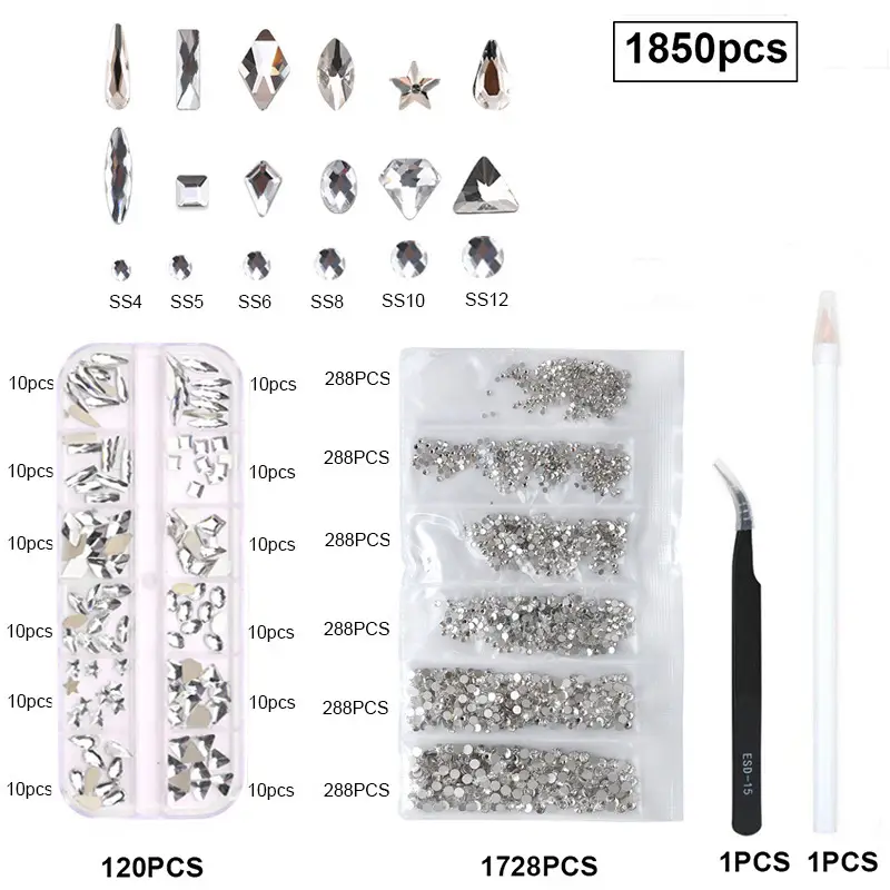21-Piece Irregular Rhinestone Nail Art Set — feature 7