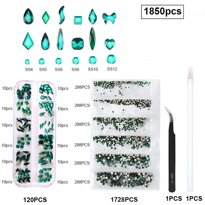 21-Piece Irregular Rhinestone Nail Art Set — feature 10