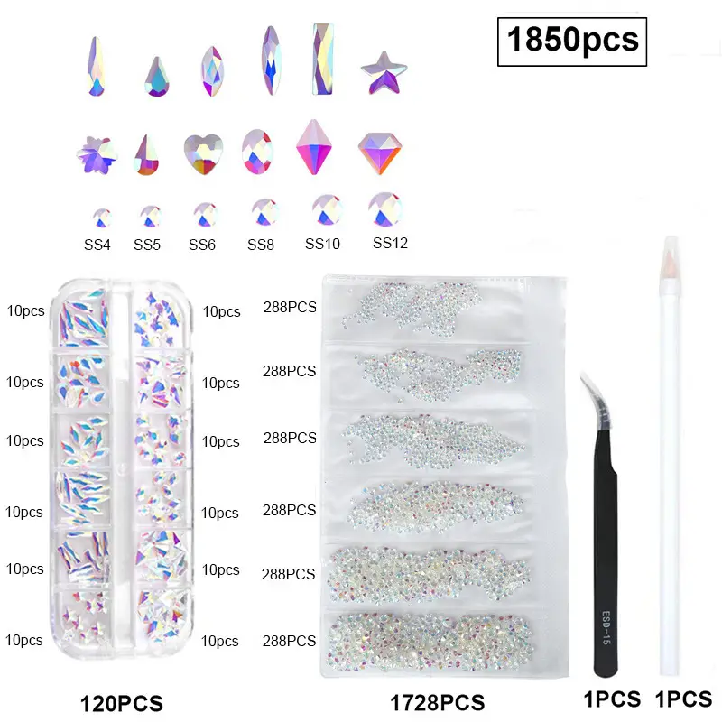 21-Piece Irregular Rhinestone Nail Art Set — feature 11