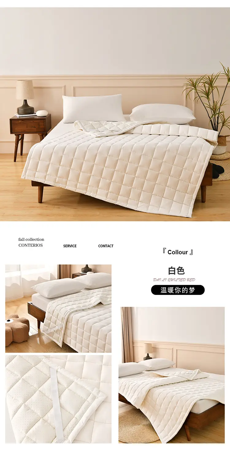 Cotton Quilted Bed Pad for Students & Home Use — feature 35