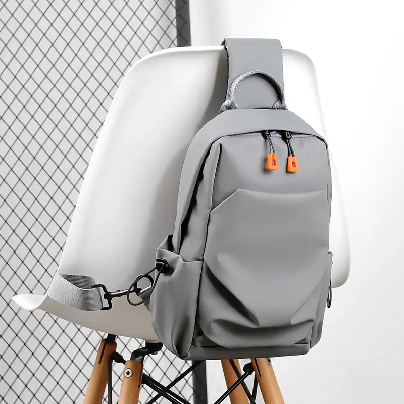 Men's Grey Korean Fashion Shoulder Messenger Bag - Image 4