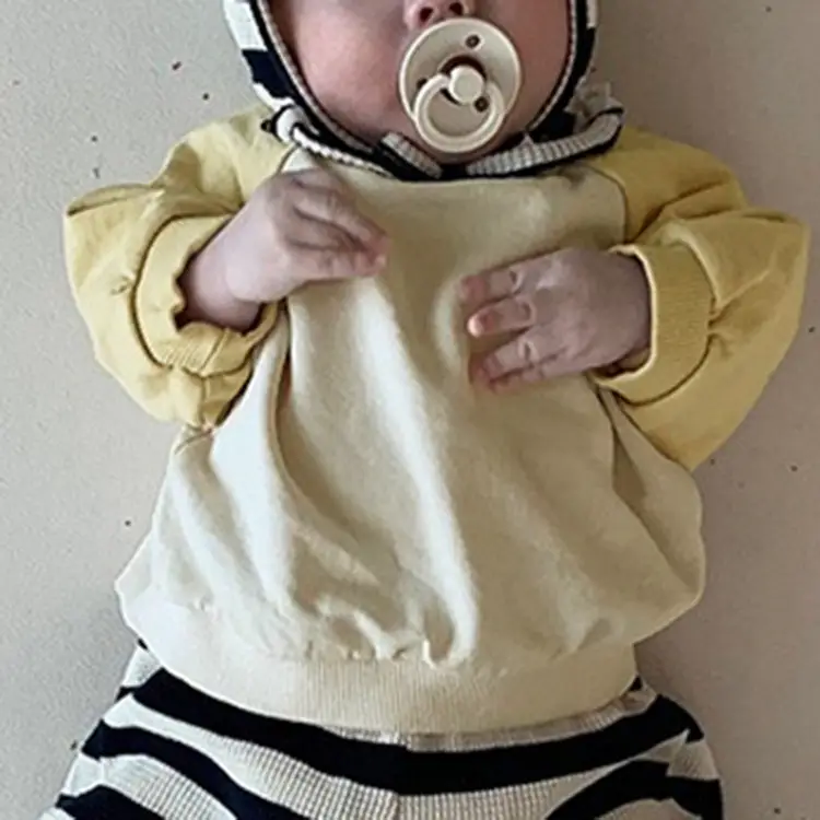 Korean Style Terry Cotton Long Sleeve T-Shirt for Boys Girls - Image 5