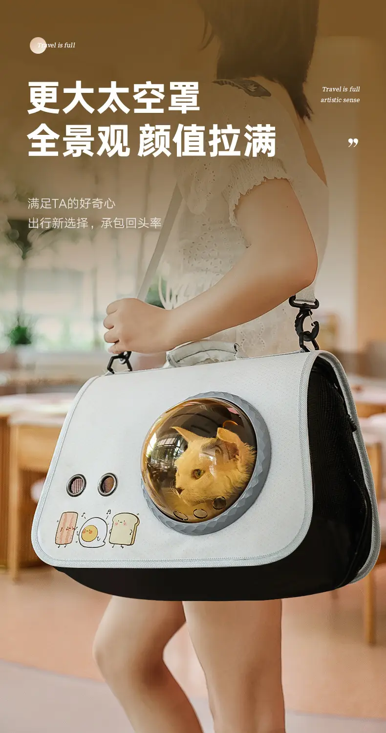 Pet Portable Cat Bag Cartoon Foldable Shoulder Bag — feature 6