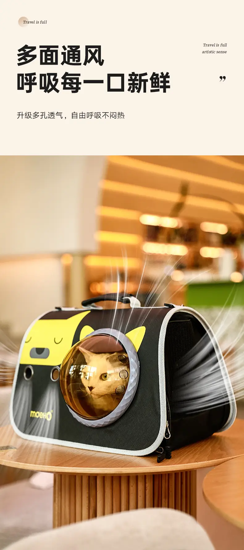 Pet Portable Cat Bag Cartoon Foldable Shoulder Bag — feature 7