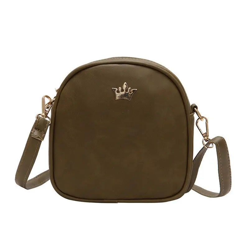 Crown PU Shoulder Bag Women Square Design Pink