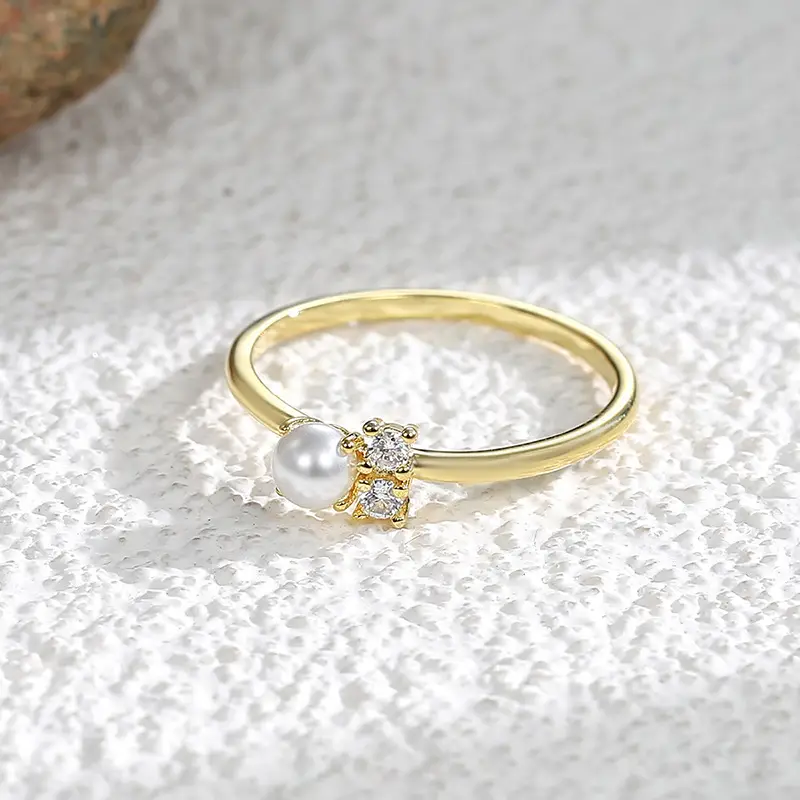 Zircon Bead Ring for Women Light Luxury Cold Style - Image 5