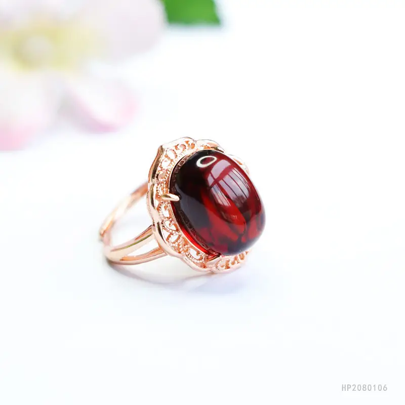 Guan Yu Natural Blood Amber Ring Water Purifying - Image 4
