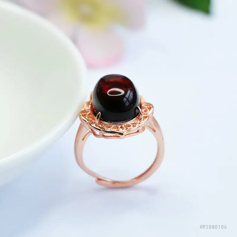 Guan Yu Natural Blood Amber Ring Water Purifying - Image 5