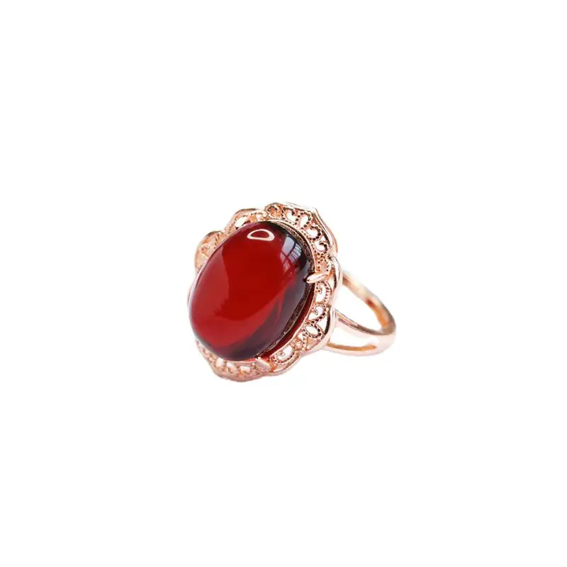 Guan Yu Natural Blood Amber Ring Water Purifying - Image 6