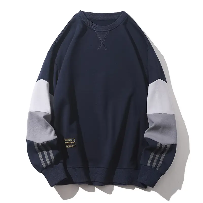 Men's 2022 Black Joker Crewneck Sweatshirt with Blue White Sleeves - Image 3