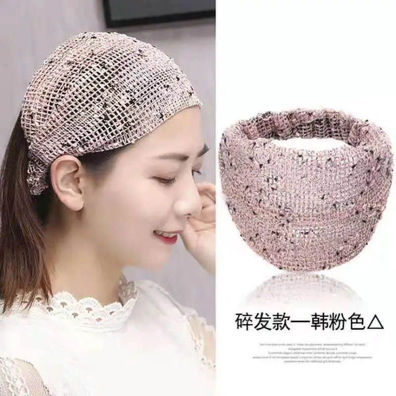 Black Beaded Wide Bristle Headband for Hair Cover
