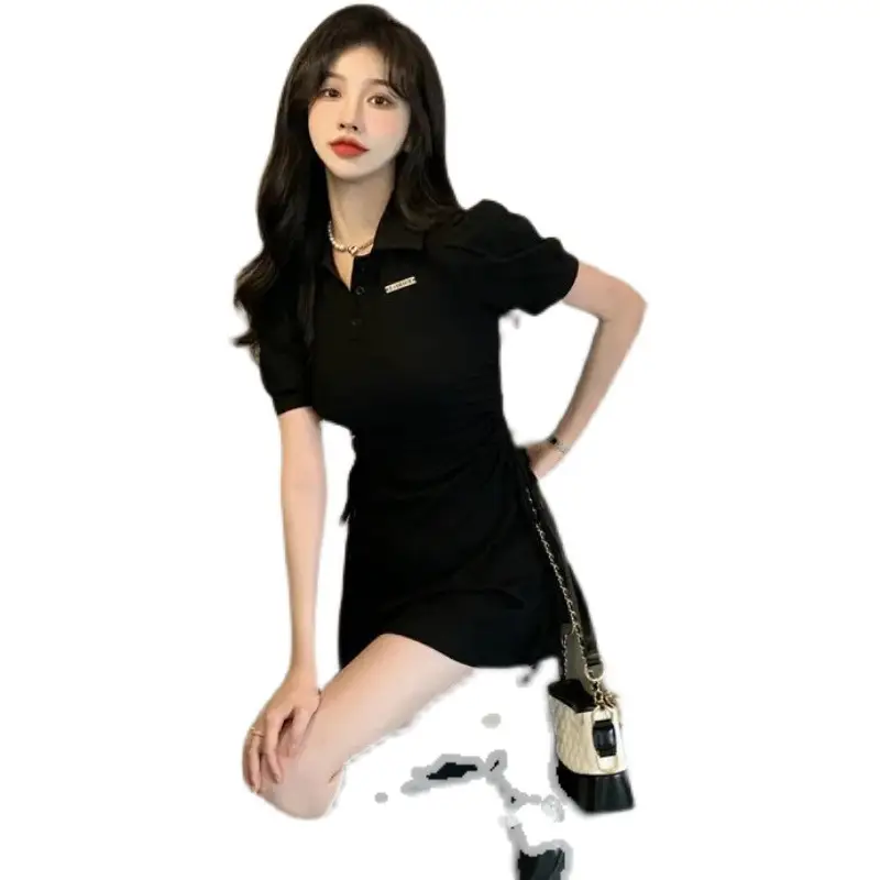Women Polo Collar Dress Pink Summer 2022 - Image 5