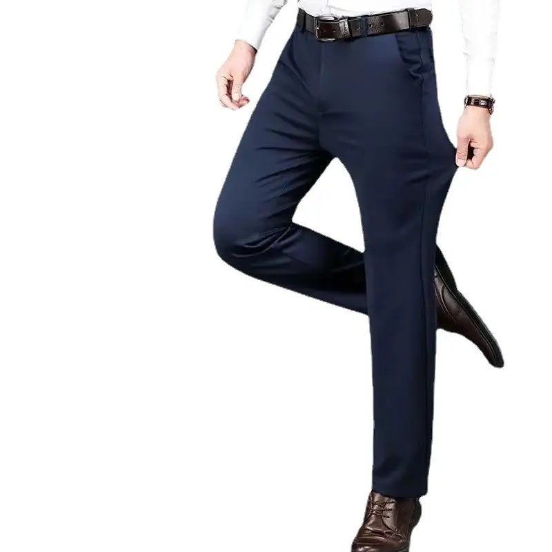 Men's Autumn Velvet Business Black Trousers - Image 10
