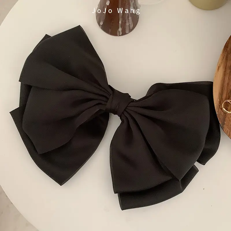Black Big Bow Hairpin for Women - Image 3