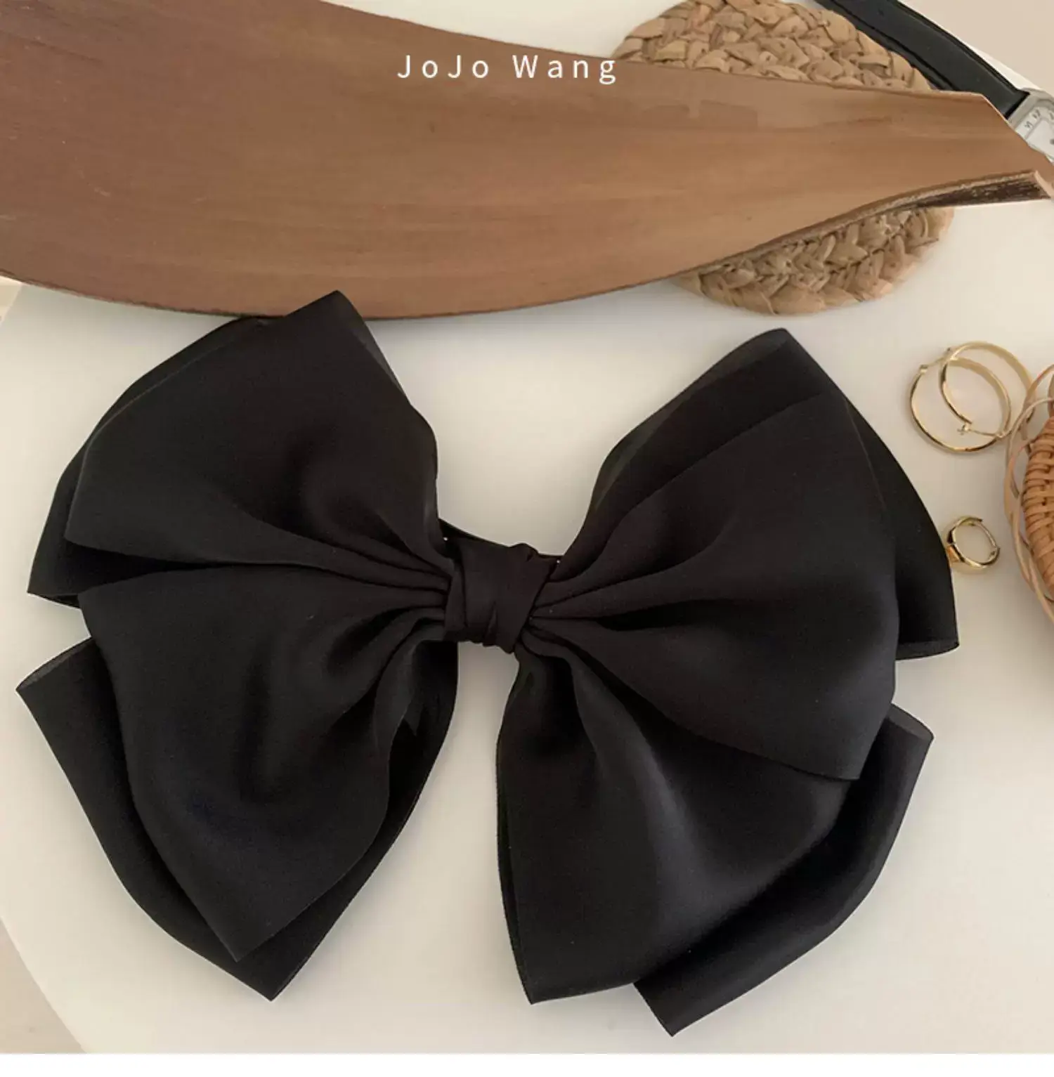 Black Big Bow Hairpin for Women — feature 10