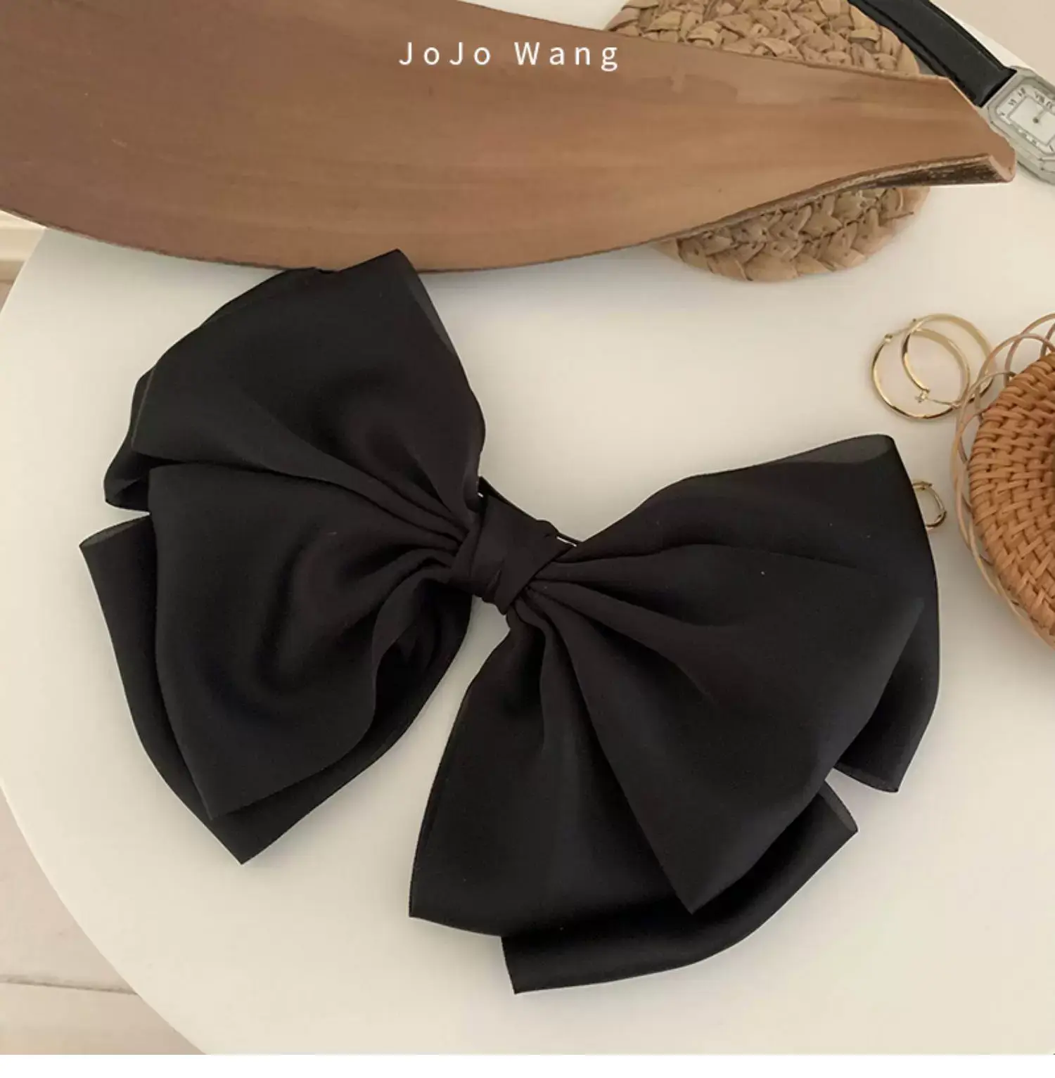 Black Big Bow Hairpin for Women — feature 11