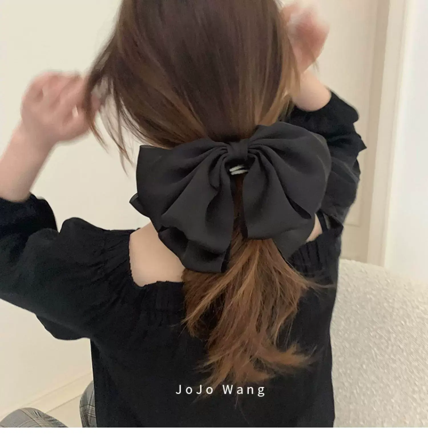 Black Big Bow Hairpin for Women — feature 9