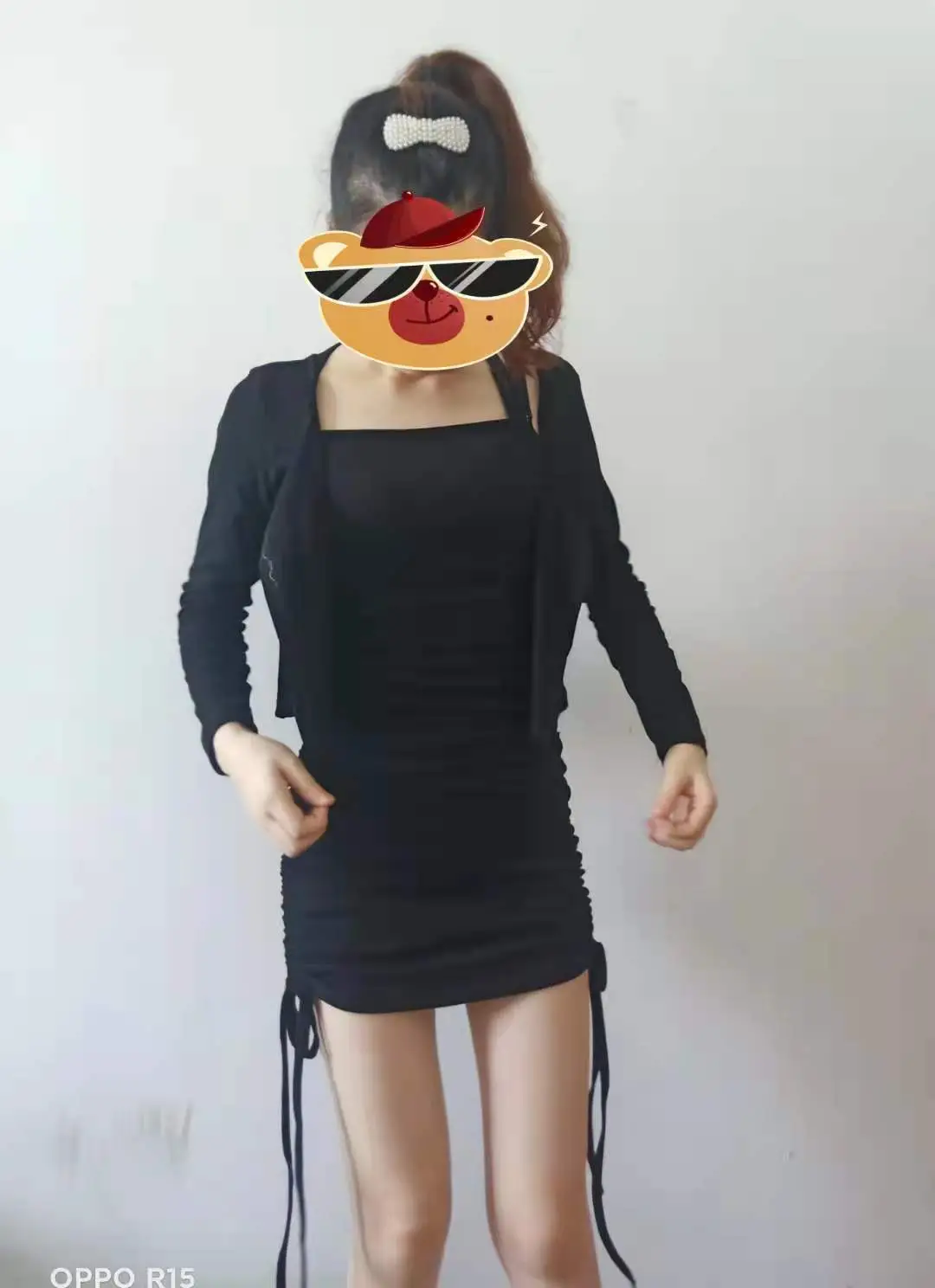 Black Slim Fit Drawstring Halter Dress for Women — feature 20