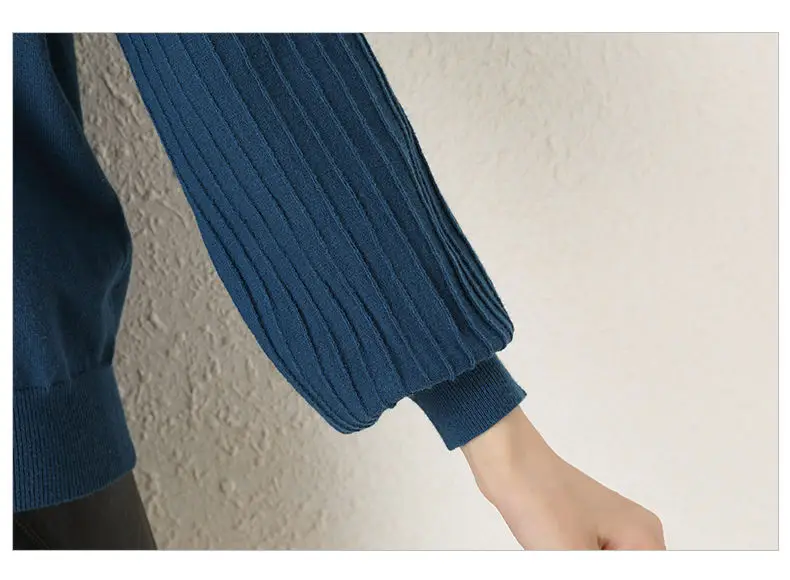 Women's Red V-Neck Knitted Sweater Autumn 2022 — feature 24