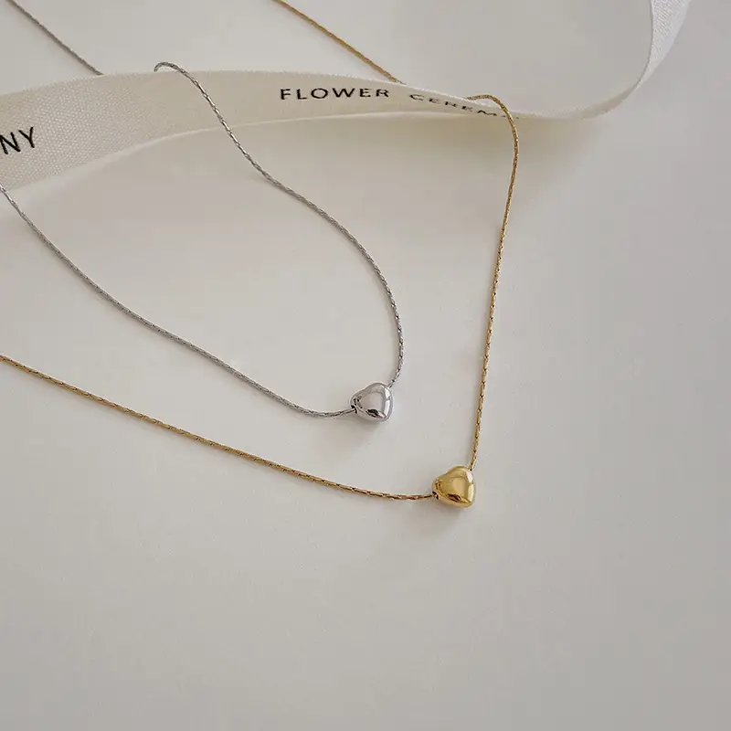Golden Heart Necklace for Women, Gold Plated, Elegant Clavicle Chain, Summer Style — feature 11