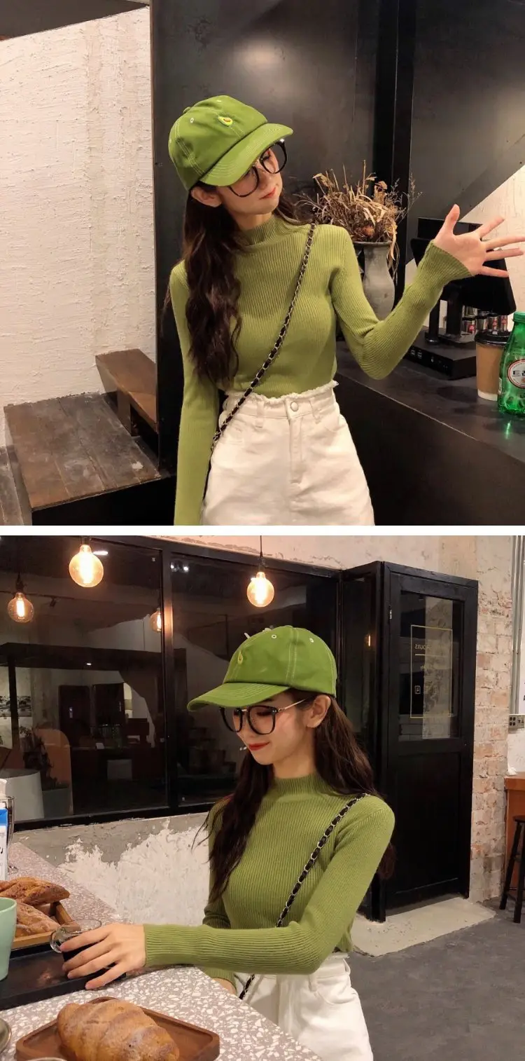2022 Long-sleeve Black Half-Turtleneck Sweater for Women — feature 53