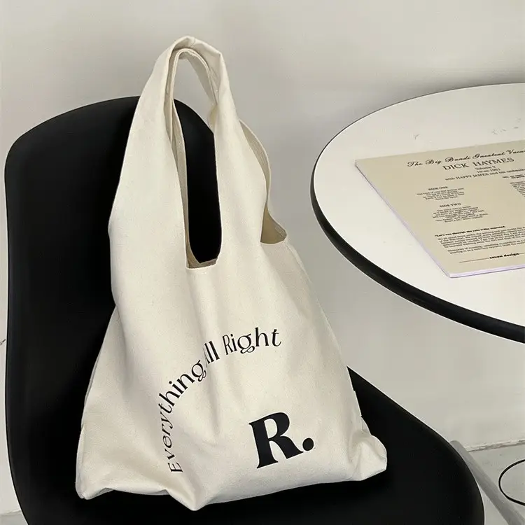Women Canvas Tote Bag English Print Summer Shopping Bag - Image 2