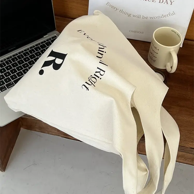 Women Canvas Tote Bag English Print Summer Shopping Bag - Image 5