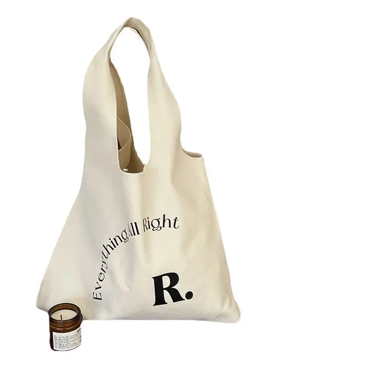 Women Canvas Tote Bag English Print Summer Shopping Bag - Image 6