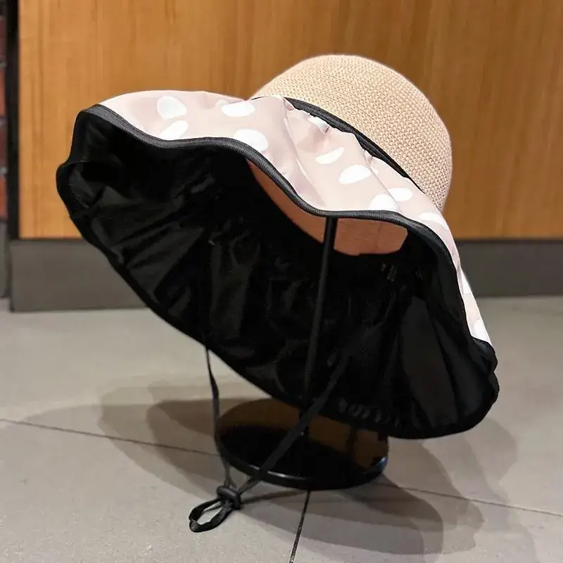 Fashion Polka Dot Travel Sun Hat with Big Brim