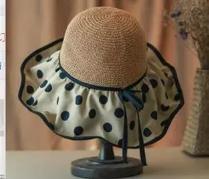 Fashion Polka Dot Travel Sun Hat with Big Brim