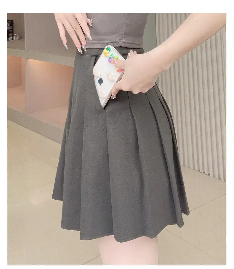 Pink Pleated Skirt High Waist Elastic A-Line Women Summer 2022 — feature 13
