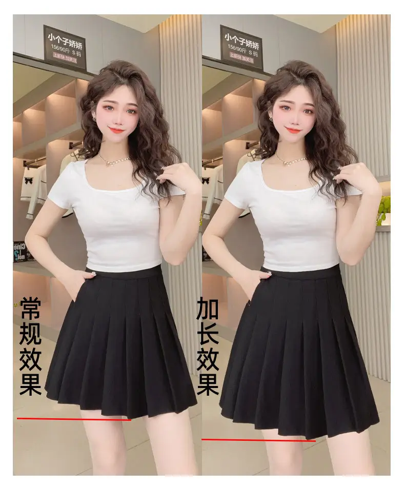 Pink Pleated Skirt High Waist Elastic A-Line Women Summer 2022 — feature 6