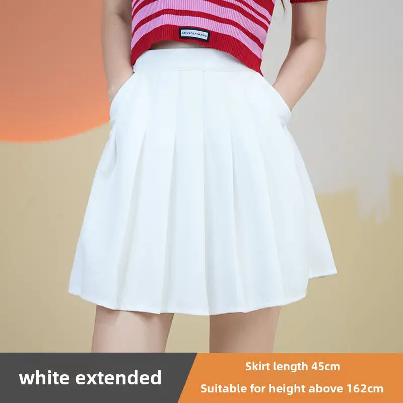 Pink Pleated Skirt High Waist Elastic A-Line Women Summer 2022 - Image 32