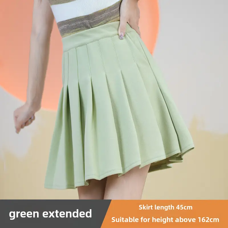 Pink Pleated Skirt High Waist Elastic A-Line Women Summer 2022 - Image 53