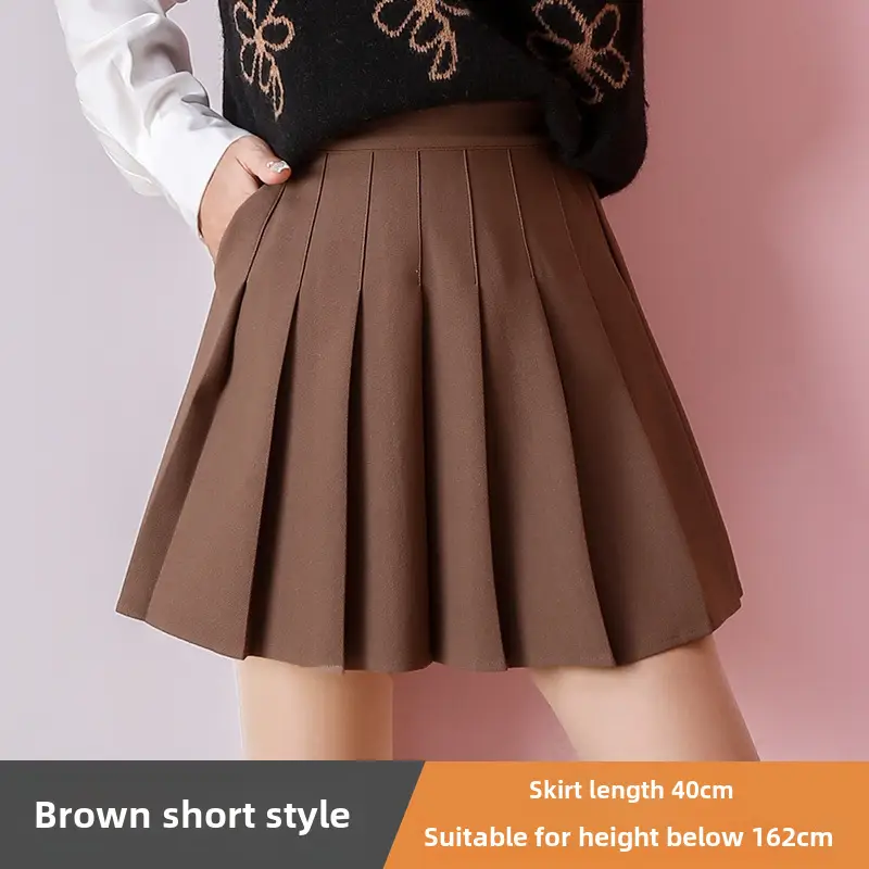 Pink Pleated Skirt High Waist Elastic A-Line Women Summer 2022 - Image 72