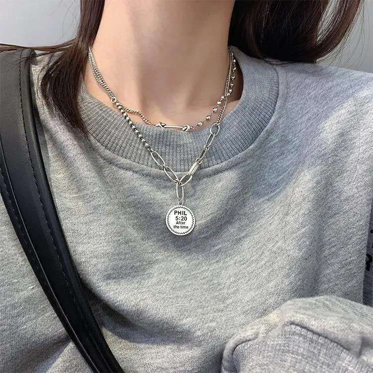Korean Dongda Knotted Asymmetric Clavicle Necklace - Image 4
